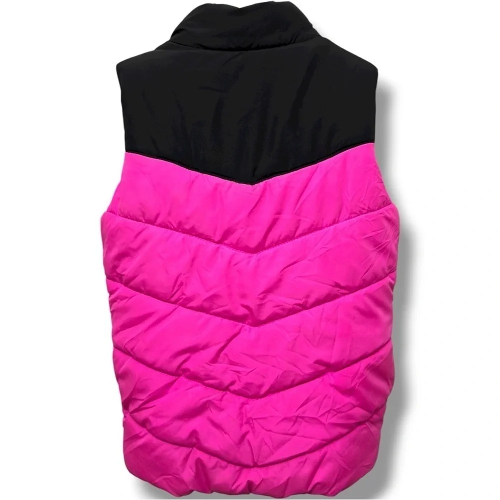 342 PUMA | EUC Girls  Pink & Black Colorblock Puffer Vest – Size XS (5/6)